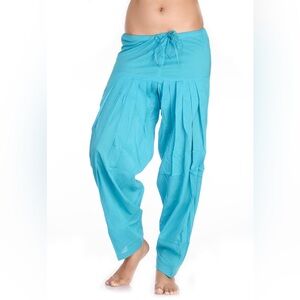 White & Gold Women's Indian Patiala Harem Pants